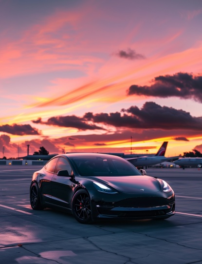 Tesla Tarmac Aéroport de Nantes
